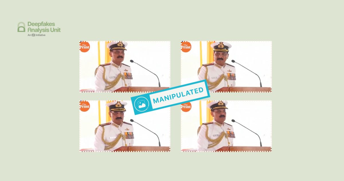 Video of India’s Naval Chief Dinesh Kumar Tripathi Blaming Indian Government for Losses Against Pakistan Is Fake